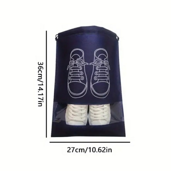 NEW 5-Pc Navy Blue Shoe Travel Storage Bags - Picture 5 of 5
